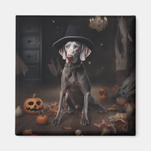 Weimaraner Pumpkins Halloween Beängstigend Magnet