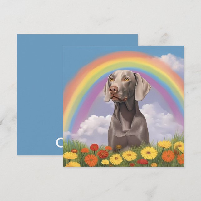 Weimaraner Rainbow Bridge Memorial Custom Dog Name (Vorne/Hinten)