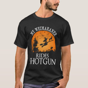 Weimaraner Rides Shotgun Hund Lover Party T-Shirt