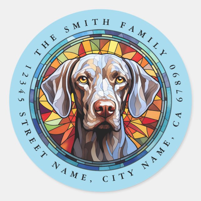 Weimaraner Round Stickers (Vorderseite)