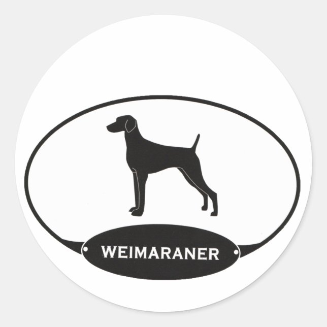 Weimaraner Runder Aufkleber (Vorderseite)