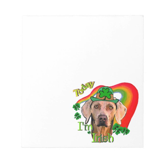 Weimaraner Saint Patricks Notizblock (Vorderseite)