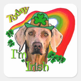 Weimaraner Saint Patricks Quadratischer Aufkleber