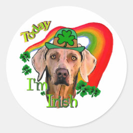 Weimaraner Saint Patricks Runder Aufkleber