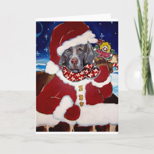 Weimaraner Santa Feiertagskarte