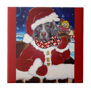 Weimaraner Santa Fliese