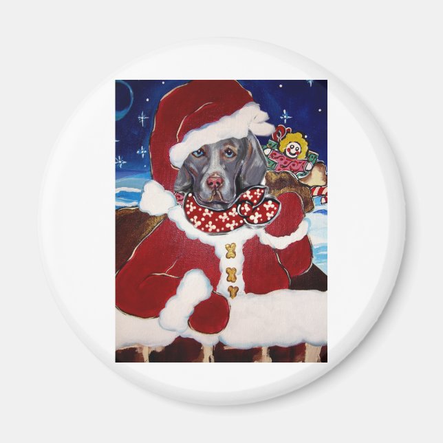 Weimaraner Santa Magnet (Vorne)