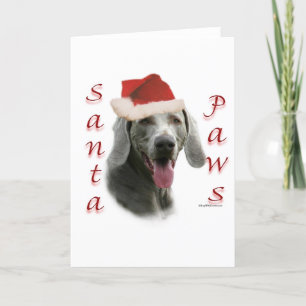 Weimaraner Santa Paws Feiertagskarte