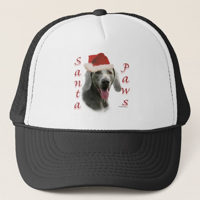 Weimaraner Santa Paws Truckerkappe (Vorderseite)