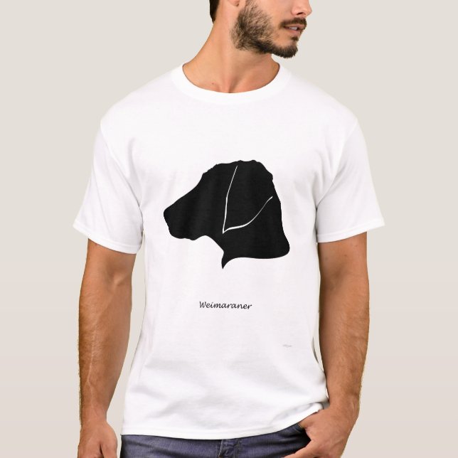 Weimaraner - schwarze Silhouette T-Shirt (Vorderseite)