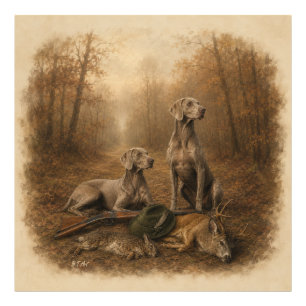 Weimaraner – Silberner Geisterjäger Fotodruck