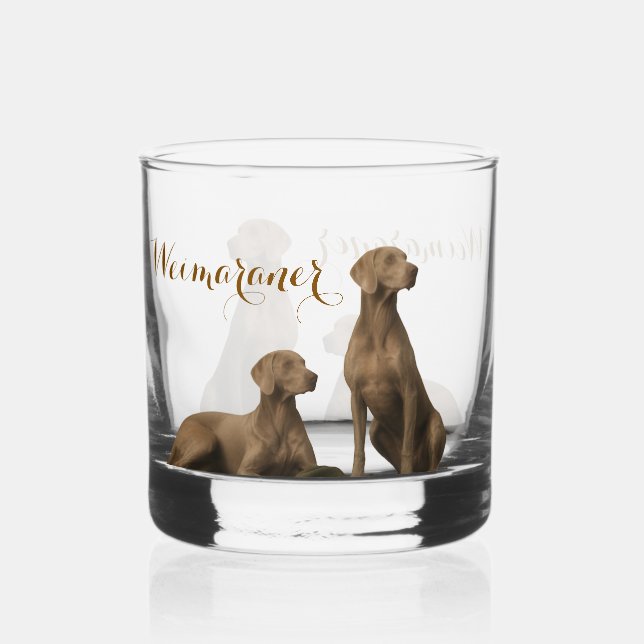 Weimaraner – Silberner Geisterjäger  Whiskyglas (Vorderseite)