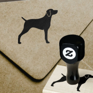 Weimaraner Silhouette Gummistempel