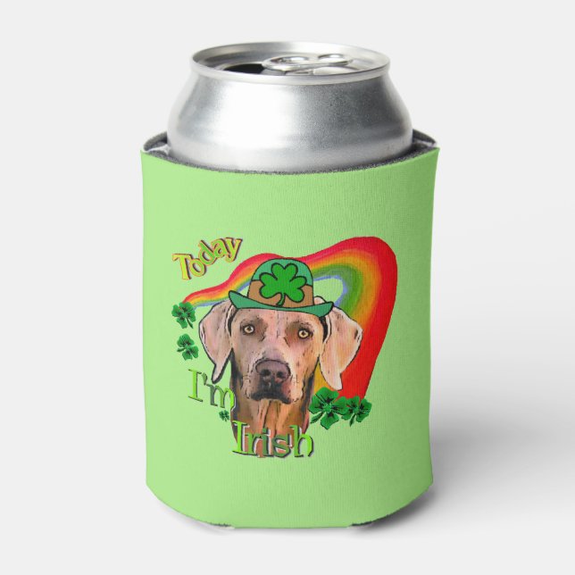 Weimaraner St Patricks Day Dosenkühler (Kanne Vorderseite)