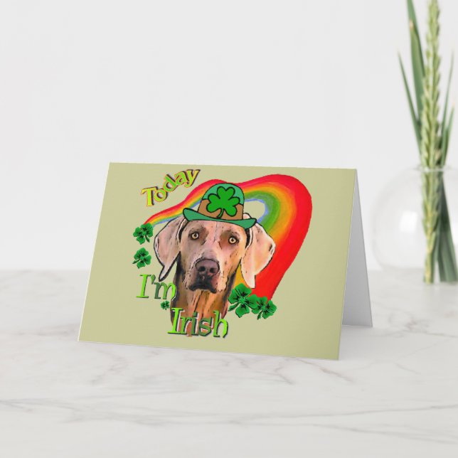 Weimaraner St. Patrick's Day Karte (Vorderseite)