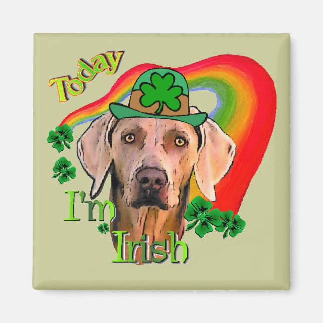 Weimaraner St. Patrick's Day Magnet (Vorne)