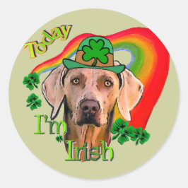 Weimaraner St. Patrick's Day Runder Aufkleber