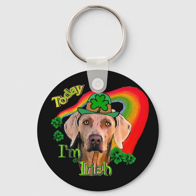 Weimaraner St. Patrick's Day Schlüsselanhänger (Vorderseite)