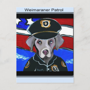 WEIMARANER-STREIFENBEAMTER POSTKARTE
