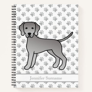 Weimaraner Süßer Cartoon-Hund & Benutzerdefinierte Notizbuch