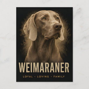 Weimaraner treuer liebender Familienhund-Porträt Postkarte