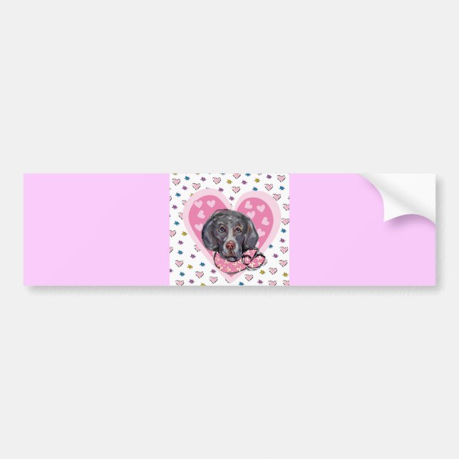 Weimaraner Valentine Autoaufkleber (Vorne)