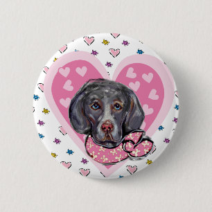 Weimaraner Valentine Button