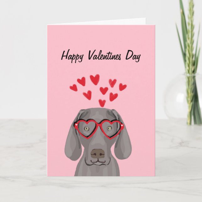 Weimaraner Valentine Liebe Feiertagskarte (Vorderseite)