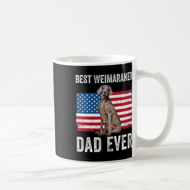 Weimaraner Vater American Flag Hund Lover Eigentüm Kaffeetasse (Rechts)