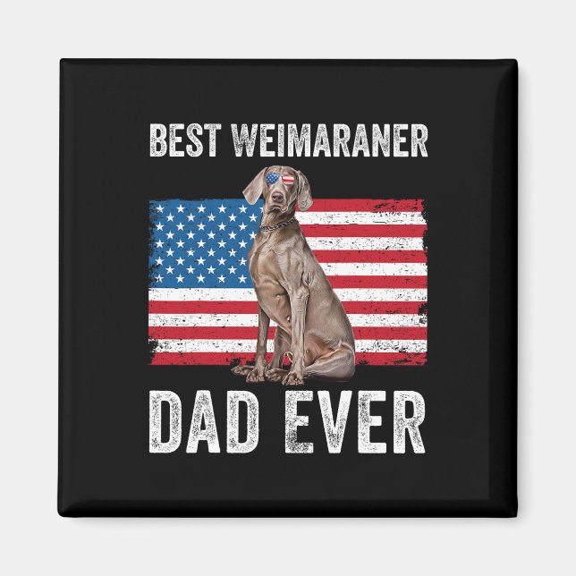 Weimaraner Vater American Flag Hund Lover Eigentüm Magnet (Vorne)