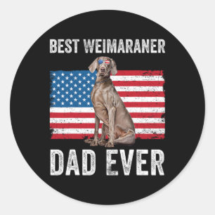 Weimaraner Vater American Flag Hund Lover Eigentüm Runder Aufkleber