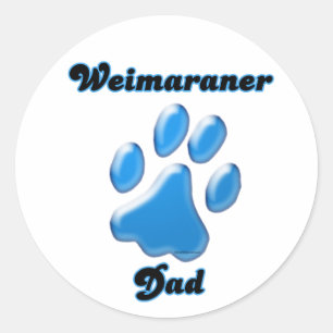 Weimaraner Vater blauer Pawprint Sticker