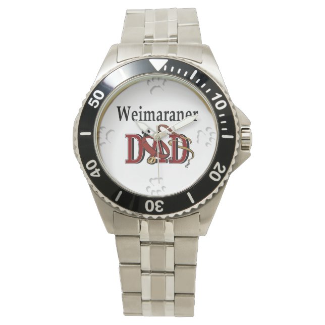 Weimaraner Vater Geschenke Armbanduhr (Vorderseite)