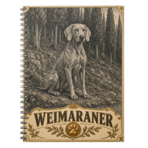 Weimaraner, Vintage-Heritage-Hund Notizblock