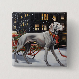 Weimaraner Weihnachtsfeiertage Button