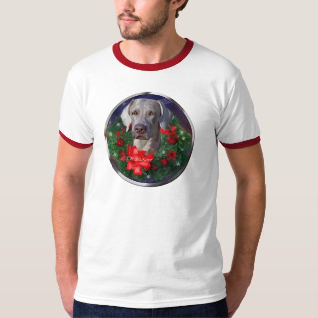Weimaraner Weihnachtsgeschenke T-Shirt (Vorderseite)