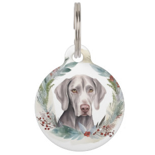 Weimaraner-Weihnachtskranz Festlicher Hund Haustiermarke