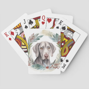 Weimaraner Weihnachtskranz Festlicher Hund Spielkarten