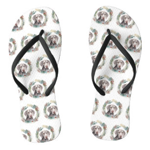 Weimaraner Weihnachtskraut Festliche Jungfrau Flip Flops