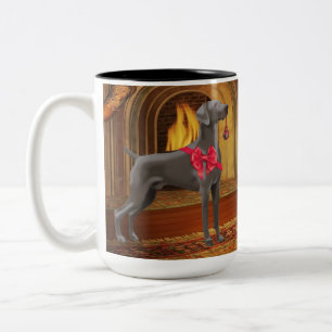 Weimaraner WeihnachtsTasse Zweifarbige Tasse