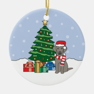 Weimaraner Weihnachtsverzierung Keramikornament