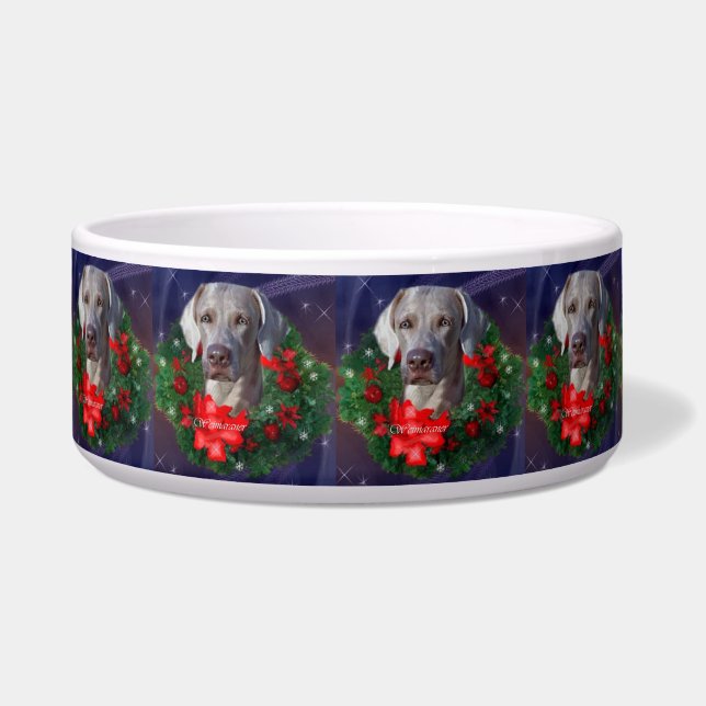 Weimaraner Weihnachtswreath Napf (Vorderseite)