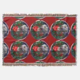 Weimaraner Weihnachtszeit Decke