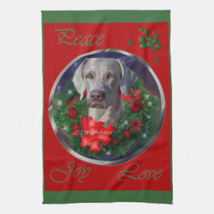 Weimaraner Weihnachtszeit Geschirrtuch