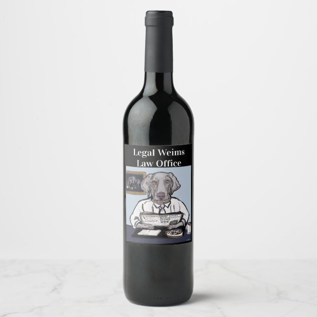 Weimaraner Weinetikett (Vorderseite)