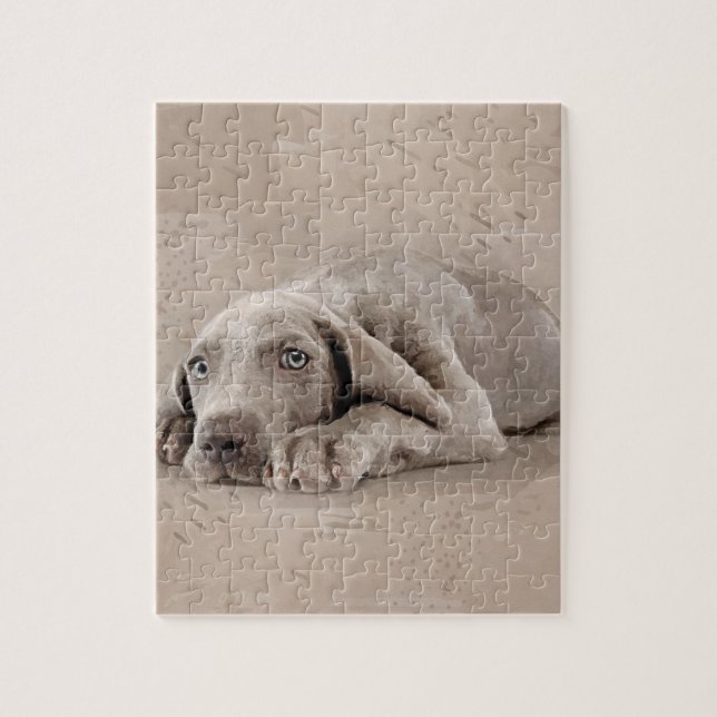 Weimaraner Welpe Puzzle (Vertikal)