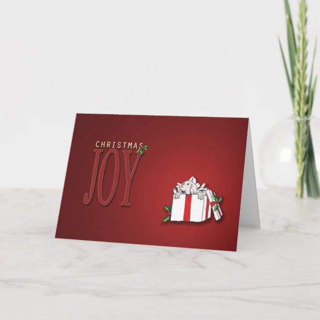 Weimaraner Welpen-Weihnachten Feiertagskarte (Vorderseite)