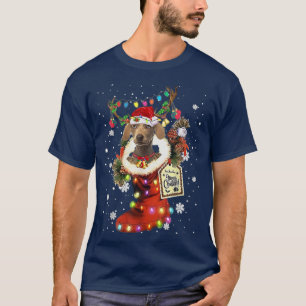 Weimaraner Xmas Boot Weihnachtssock Winterschnee T-Shirt
