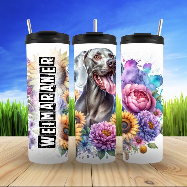 Weimaraners farbiges Blut Thermosbecher (Von Creator hochgeladen)