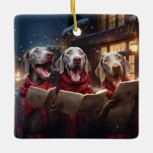 Weimaraners Weihnachtsfeiertag Keramikornament